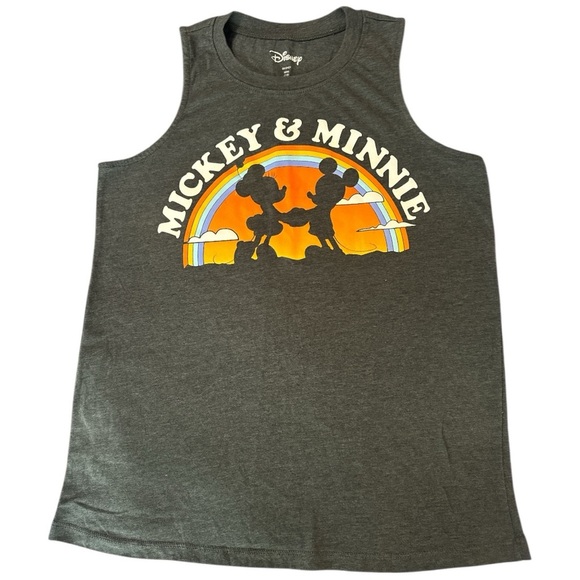 Disney Mickey & Minnie Charcoal Tank Top with Rainbow - Picture 1 of 3